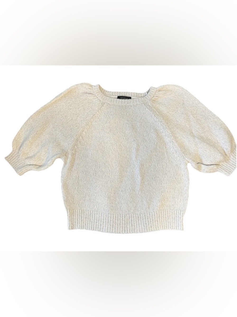 Ann Taylor Cream Raglan Crewneck Sweater excellent condition  Size Large